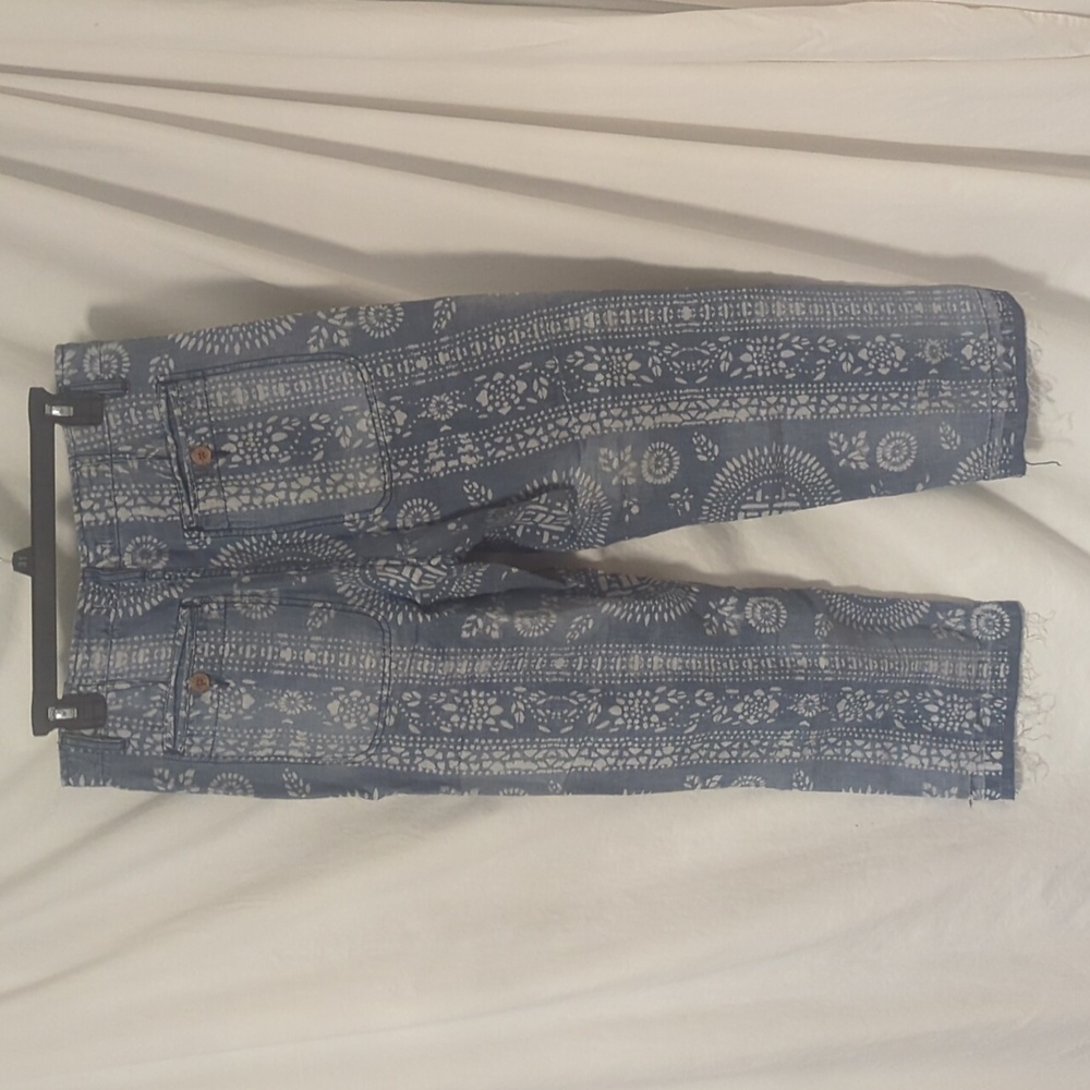 Free People floral tribal print cropped jeans - Picture 5 of 9